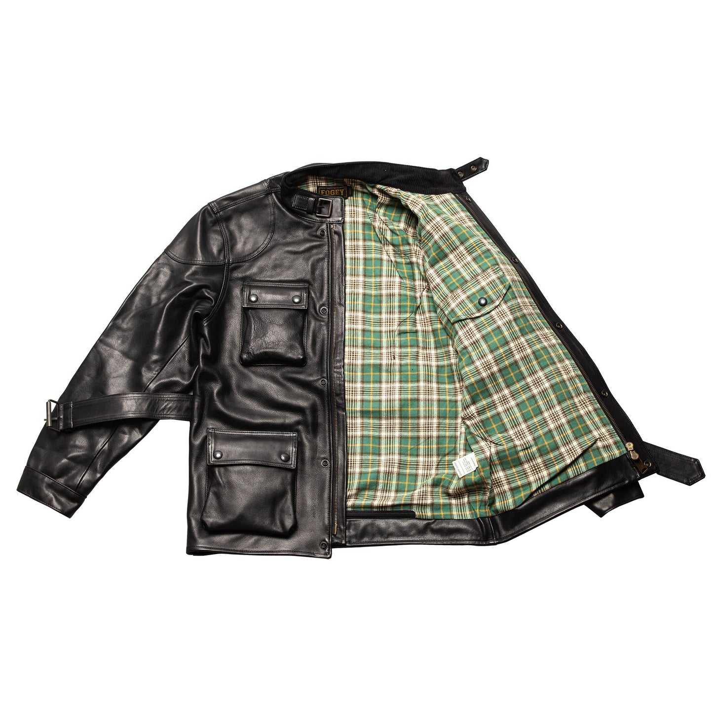 4 Pocket Leather Jacket - Black - Fogy Garage