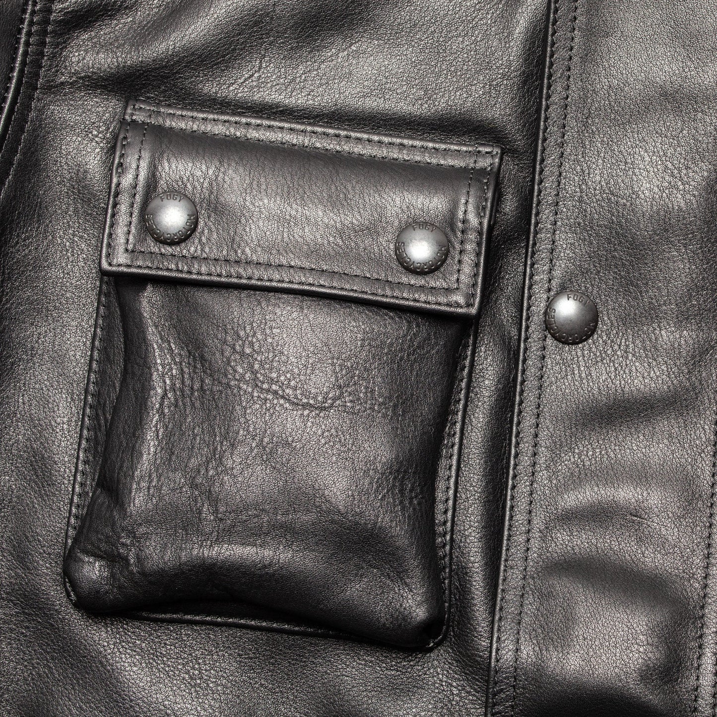 4 Pocket Leather Jacket - Black - Fogy Garage