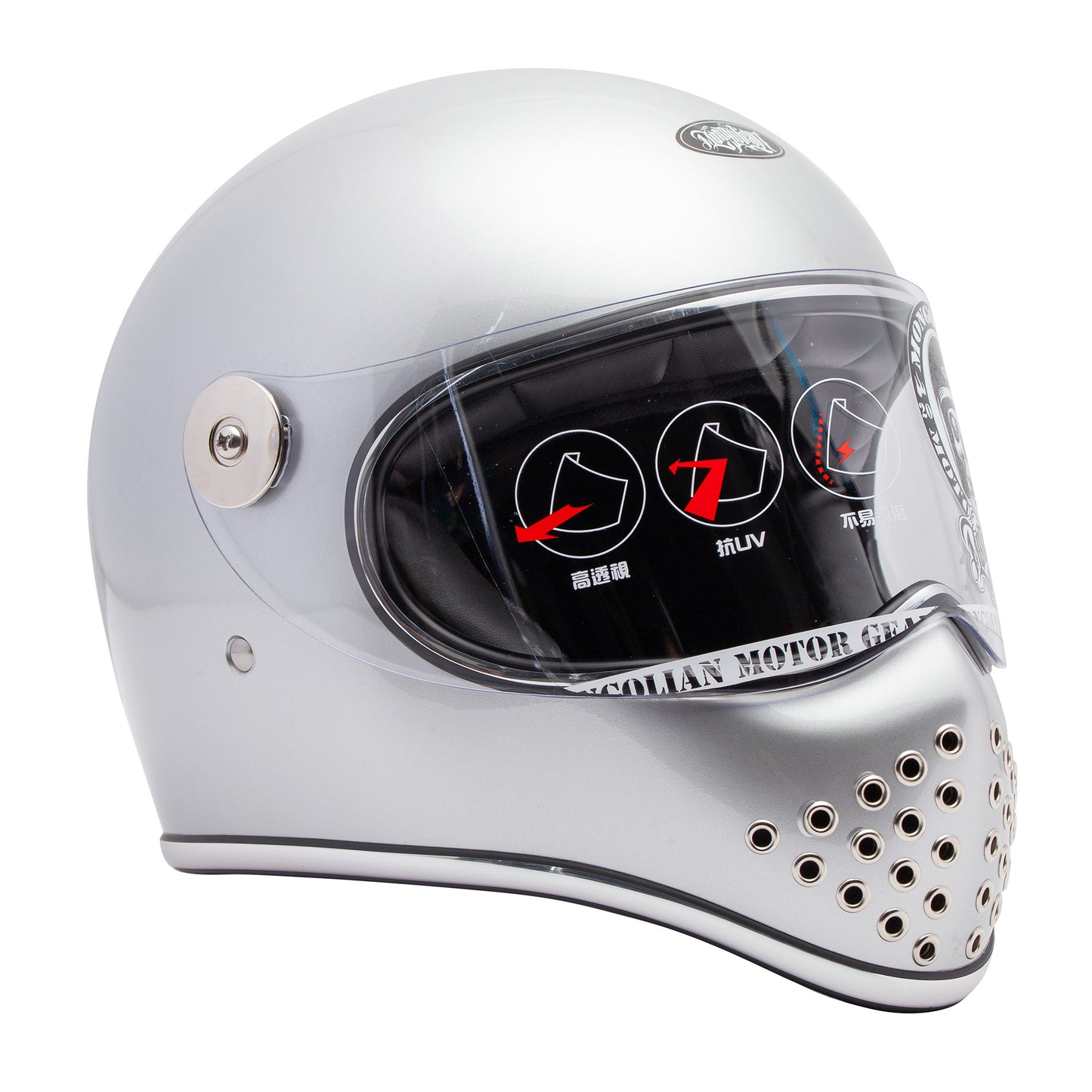 GANGSTER S MONGOLIAN Helmet - Gloss Silver