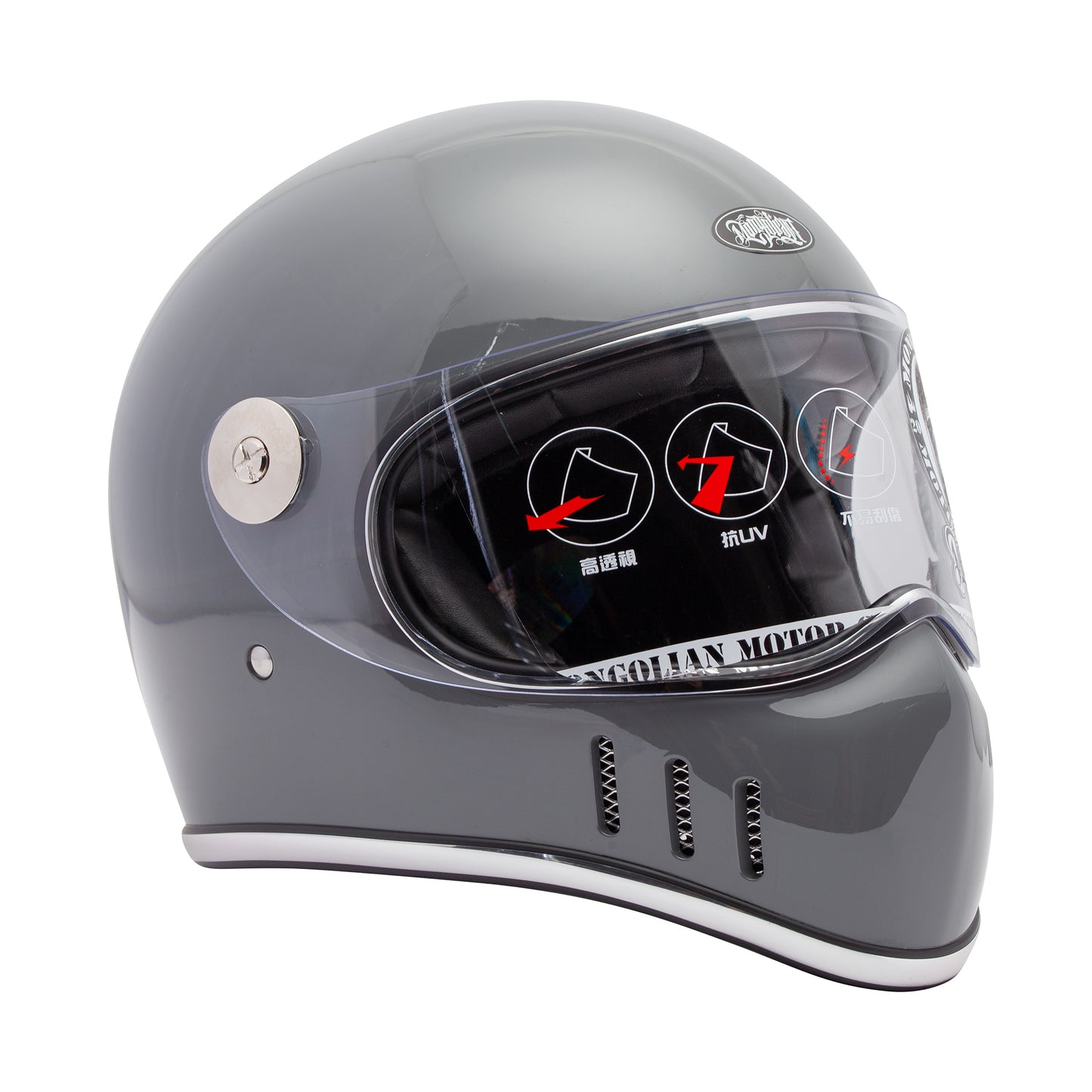 KHAN S MONGOLIAN Helmet - Gloss Basalt Grey
