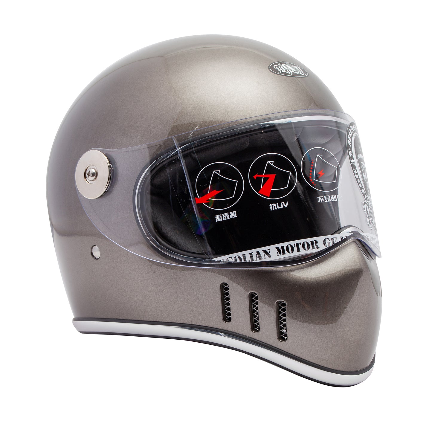 KHAN S MONGOLIAN Helmet - Metallic Grey