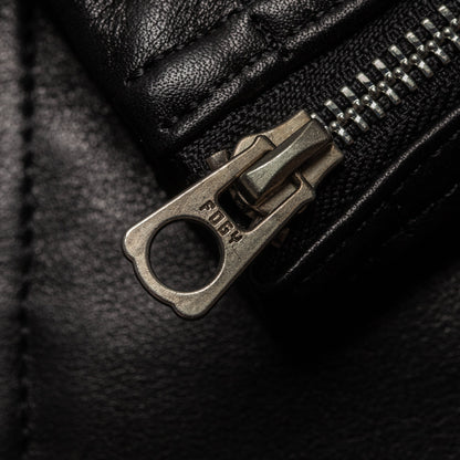 3 Pocket Leather Jacket - Black - Fogy Garage