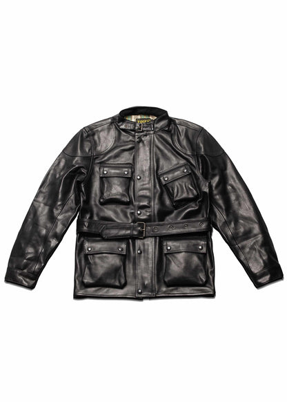 4 Pocket Leather Jacket - Black